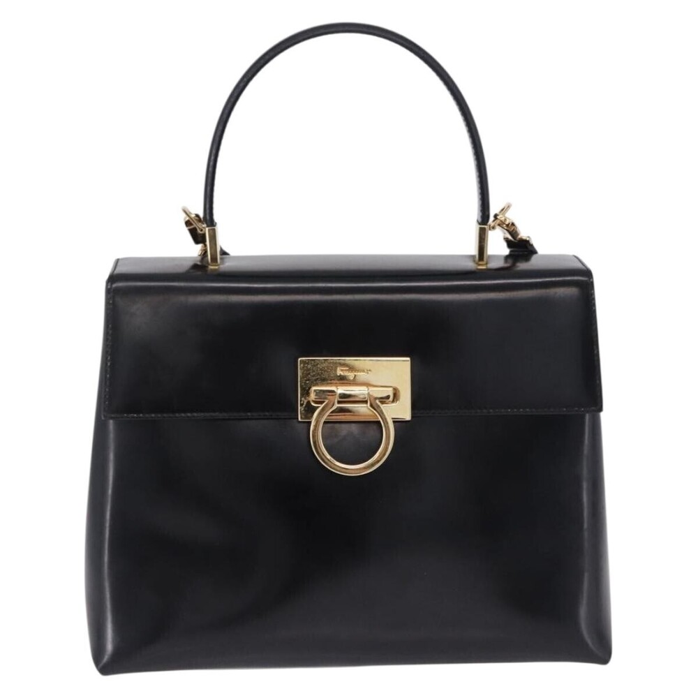 Salvatore Ferragamo Gancini Top Handle Leather
